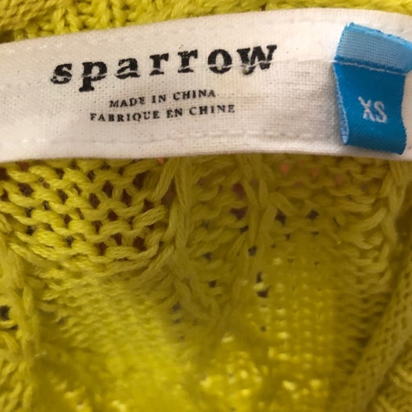 Anthropologie Sparrow | Yellow Open Knit Sweater - Picture 3 of 8
